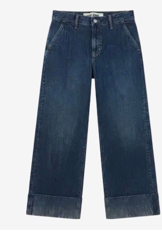 Gap Jeans Cuffed Wide Leg Denim Pants Size 4r